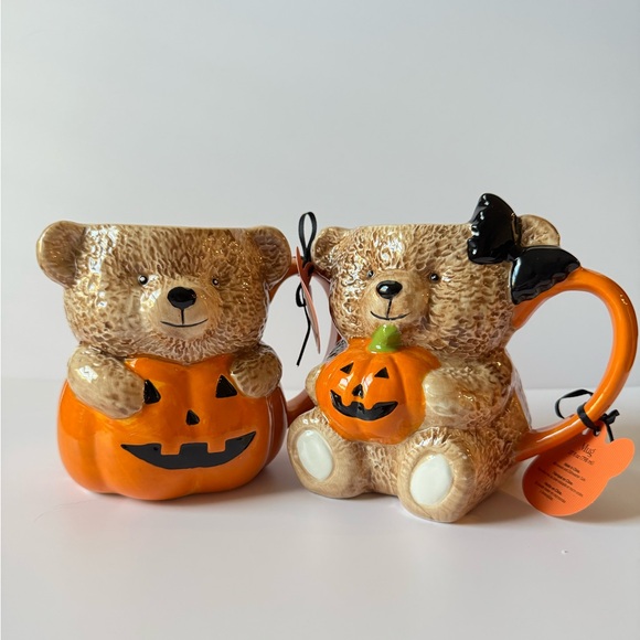 Creepy Critters Halloween Tik Tok Viral Teddy Bear Pumpkin Mugs Lot Of 2 NWT - Picture 6 of 6